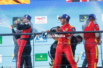 2024-05-11 - 50 FUOCO Antonio (ita), MOLINA Miguel (spa), NIELSEN Nicklas (dnk), Ferrari AF Corse, Ferrari 499P #50, Hypercar, podium during the 2024 TotalEnergies 6 Hours of Spa-Francorchamps, 3rd round of the 2024 FIA World Endurance Championship, from May 8 to 11, 2024 on the Circuit de Spa-Francorchamps in Stavelot, Belgium - FIA WEC - 6 HOURS OF SPA-FRANCORCHAMPS 2024 - ENDURANCE - MOTORS