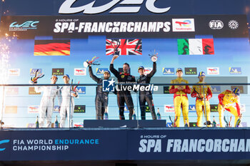 2024-05-11 - 12 STEVENS Will (gbr), ILOTT Callum (gbr), Hertz Team Jota, Porsche 963 #12, Hypercar,podium, 83 KUBICA Robert (pol), SHWARTZMAN Robert (isr), YE Yifei (chn), AF Corse, Ferrari 499P #83, Hypercar, podium, 99 JANI Neel (swi), ANDLAUER Julien (fra), Proton Competition, Porsche 963 #99, Hypercar, podium, during the 2024 TotalEnergies 6 Hours of Spa-Francorchamps, 3rd round of the 2024 FIA World Endurance Championship, from May 8 to 11, 2024 on the Circuit de Spa-Francorchamps in Stavelot, Belgium - FIA WEC - 6 HOURS OF SPA-FRANCORCHAMPS 2024 - ENDURANCE - MOTORS