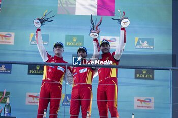 2024-05-11 - 50 FUOCO Antonio (ita), MOLINA Miguel (spa), NIELSEN Nicklas (dnk), Ferrari AF Corse, Ferrari 499P #50, Hypercar, portrait podium during the 2024 TotalEnergies 6 Hours of Spa-Francorchamps, 3rd round of the 2024 FIA World Endurance Championship, from May 8 to 11, 2024 on the Circuit de Spa-Francorchamps in Stavelot, Belgium - FIA WEC - 6 HOURS OF SPA-FRANCORCHAMPS 2024 - ENDURANCE - MOTORS