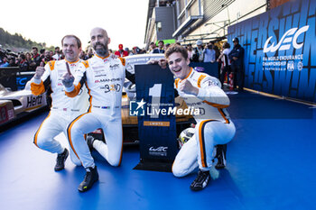 2024-05-11 - 91 LIETZ Richard (aut), SCHURING Morris (nld), SHAHIN Yasser (aus), Manthey EMA, Porsche 911 GT3 R #91, LM GT3, celebrating their win during the 2024 TotalEnergies 6 Hours of Spa-Francorchamps, 3rd round of the 2024 FIA World Endurance Championship, from May 8 to 11, 2024 on the Circuit de Spa-Francorchamps in Stavelot, Belgium - FIA WEC - 6 HOURS OF SPA-FRANCORCHAMPS 2024 - ENDURANCE - MOTORS