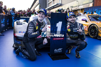 2024-05-11 - 12 STEVENS Will (gbr), ILOTT Callum (gbr), Hertz Team Jota, Porsche 963 #12, Hypercar, celebrating their win during the 2024 TotalEnergies 6 Hours of Spa-Francorchamps, 3rd round of the 2024 FIA World Endurance Championship, from May 8 to 11, 2024 on the Circuit de Spa-Francorchamps in Stavelot, Belgium - FIA WEC - 6 HOURS OF SPA-FRANCORCHAMPS 2024 - ENDURANCE - MOTORS