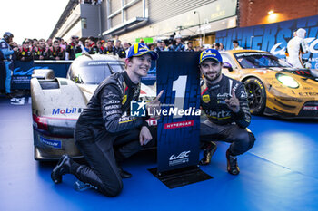 2024-05-11 - 12 STEVENS Will (gbr), ILOTT Callum (gbr), Hertz Team Jota, Porsche 963 #12, Hypercar, celebrating their win during the 2024 TotalEnergies 6 Hours of Spa-Francorchamps, 3rd round of the 2024 FIA World Endurance Championship, from May 8 to 11, 2024 on the Circuit de Spa-Francorchamps in Stavelot, Belgium - FIA WEC - 6 HOURS OF SPA-FRANCORCHAMPS 2024 - ENDURANCE - MOTORS