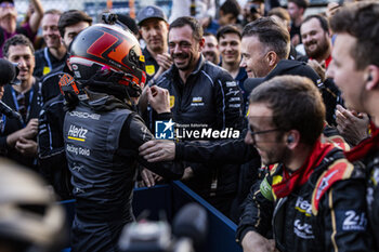 2024-05-11 - 12 STEVENS Will (gbr), ILOTT Callum (gbr), Hertz Team Jota, Porsche 963 #12, Hypercar, celebrating their win during the 2024 TotalEnergies 6 Hours of Spa-Francorchamps, 3rd round of the 2024 FIA World Endurance Championship, from May 8 to 11, 2024 on the Circuit de Spa-Francorchamps in Stavelot, Belgium - FIA WEC - 6 HOURS OF SPA-FRANCORCHAMPS 2024 - ENDURANCE - MOTORS