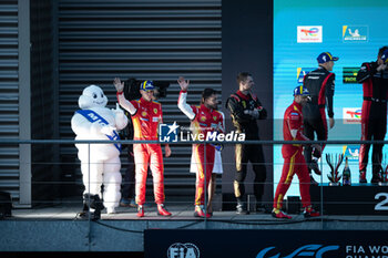 2024-05-11 - 50 FUOCO Antonio (ita), MOLINA Miguel (spa), NIELSEN Nicklas (dnk), Ferrari AF Corse, Ferrari 499P #50, Hypercar, podium during the 2024 TotalEnergies 6 Hours of Spa-Francorchamps, 3rd round of the 2024 FIA World Endurance Championship, from May 8 to 11, 2024 on the Circuit de Spa-Francorchamps in Stavelot, Belgium - FIA WEC - 6 HOURS OF SPA-FRANCORCHAMPS 2024 - ENDURANCE - MOTORS