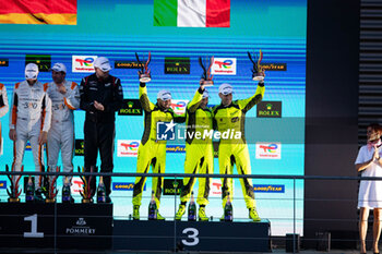 2024-05-11 - 60 SCHIAVONI Claudio (ita), CRESSONI Matteo (ita), PERERA Franck (fra), Iron Lynx, Lamborghini Huracan GT3 Evo2 #60, LM GT3, podium during the 2024 TotalEnergies 6 Hours of Spa-Francorchamps, 3rd round of the 2024 FIA World Endurance Championship, from May 8 to 11, 2024 on the Circuit de Spa-Francorchamps in Stavelot, Belgium - FIA WEC - 6 HOURS OF SPA-FRANCORCHAMPS 2024 - ENDURANCE - MOTORS