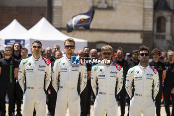 2024-06-07 - 63 MORTARA Edoardo (ita), KVYAT Daniil, Lamborghini Iron Lynx, Lamborghini SC63 #63, Hypercar, FIA WEC, 19 CALDARELLI Andrea (ita), CAIROLI Matteo (ita), Lamborghini Iron Lynx, Lamborghini SC63 #19, Hypercar, ambiance during the Scrutineering of the 2024 24 Hours of Le Mans, 4th round of the 2024 FIA World Endurance Championship, on the Place de la République, from June 7 to 8, 2024 in Le Mans, France - 24 HEURES DU MANS 2024 - SCRUTINEERING - ENDURANCE - MOTORS