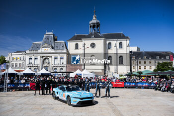 2024-06-07 - 77 BARKER Ben (gbr), HARDWICK Ryan (usa), ROBICHON Zacharie (can), Proton Competition, Ford Mustang GT3 #77, LM GT3, FIA WEC, action during the Scrutineering of the 2024 24 Hours of Le Mans, 4th round of the 2024 FIA World Endurance Championship, on the Place de la République, from June 7 to 8, 2024 in Le Mans, France - 24 HEURES DU MANS 2024 - SCRUTINEERING - ENDURANCE - MOTORS