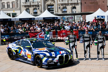 2024-06-07 - 46 MARTIN Maxime (bel), ROSSI Valentino (ita), AL HARTHY Ahmad (omn), Team WRT, BMW M4 GT3 #46, LM GT3 #44, FIA WEC, portrait during the Scrutineering of the 2024 24 Hours of Le Mans, 4th round of the 2024 FIA World Endurance Championship, on the Place de la République, from June 7 to 8, 2024 in Le Mans, France - 24 HEURES DU MANS 2024 - SCRUTINEERING - ENDURANCE - MOTORS