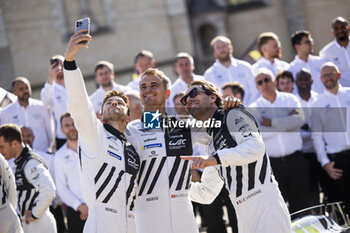 2024-06-07 - 93 VERGNE Jean-Eric (fra), JENSEN Mikkel (dnk), MULLER Nico (swi), Peugeot TotalEnergies, Peugeot 9x8 #93, Hypercar, FIA WEC, portrait during the Scrutineering of the 2024 24 Hours of Le Mans, 4th round of the 2024 FIA World Endurance Championship, on the Place de la République, from June 7 to 8, 2024 in Le Mans, France - 24 HEURES DU MANS 2024 - SCRUTINEERING - ENDURANCE - MOTORS