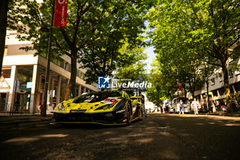 2024-06-07 - 60 SCHIAVONI Claudio (ita), CRESSONI Matteo (ita), PERERA Franck (fra), Iron Lynx, Lamborghini Huracan GT3 Evo2 #60, LM GT3, FIA WEC, action during the Scrutineering of the 2024 24 Hours of Le Mans, 4th round of the 2024 FIA World Endurance Championship, on the Place de la République, from June 7 to 8, 2024 in Le Mans, France - 24 HEURES DU MANS 2024 - SCRUTINEERING - ENDURANCE - MOTORS