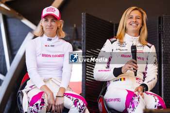 2024-06-06 - FREY Rahel (swi), Iron Dames, Lamborghini Huracan GT3 Evo2 #85, LM GT3, FIA WEC, BOVY Sarah (bel), Iron Dames, Lamborghini Huracan GT3 Evo2 #85, LM GT3, FIA WEC, portrait during the Scrutineering of the 2024 24 Hours of Le Mans, 4th round of the 2024 FIA World Endurance Championship, on the Place de la République, from June 7 to 8, 2024 in Le Mans, France - 24 HEURES DU MANS 2024 - SCRUTINEERING - ENDURANCE - MOTORS