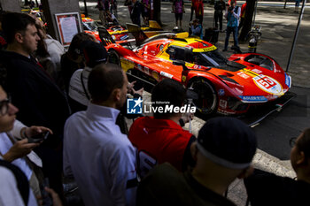 2024-06-08 - 50 FUOCO Antonio (ita), MOLINA Miguel (spa), NIELSEN Nicklas (dnk), Ferrari AF Corse, Ferrari 499P #50, Hypercar, FIA WEC, ambiance during the Scrutineering of the 2024 24 Hours of Le Mans, 4th round of the 2024 FIA World Endurance Championship, on the Place de la République, from June 7 to 8, 2024 in Le Mans, France - 24 HEURES DU MANS 2024 - SCRUTINEERING - ENDURANCE - MOTORS