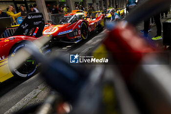 2024-06-08 - 51 PIER GUIDI Alessandro (ita), CALADO James (gbr), GIOVINAZZI Antonio (ita), Ferrari AF Corse, Ferrari 499P #51, Hypercar, FIA WEC, ambiance during the Scrutineering of the 2024 24 Hours of Le Mans, 4th round of the 2024 FIA World Endurance Championship, on the Place de la République, from June 7 to 8, 2024 in Le Mans, France - 24 HEURES DU MANS 2024 - SCRUTINEERING - ENDURANCE - MOTORS