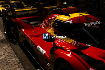 2024-06-08 - 51 PIER GUIDI Alessandro (ita), CALADO James (gbr), GIOVINAZZI Antonio (ita), Ferrari AF Corse, Ferrari 499P #51, Hypercar, FIA WEC, detail during the Scrutineering of the 2024 24 Hours of Le Mans, 4th round of the 2024 FIA World Endurance Championship, on the Place de la République, from June 7 to 8, 2024 in Le Mans, France - 24 HEURES DU MANS 2024 - SCRUTINEERING - ENDURANCE - MOTORS