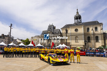 2024-06-08 - 83 KUBICA Robert (pol), SHWARTZMAN Robert (isr), YE Yifei (chn), AF Corse, Ferrari 499P #83, Hypercar, FIA WEC, portrait during the Scrutineering of the 2024 24 Hours of Le Mans, 4th round of the 2024 FIA World Endurance Championship, on the Place de la République, from June 7 to 8, 2024 in Le Mans, France - 24 HEURES DU MANS 2024 - SCRUTINEERING - ENDURANCE - MOTORS