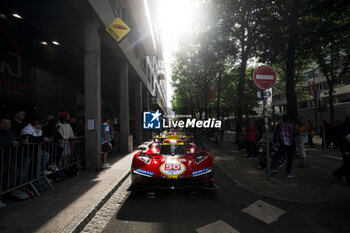 2024-06-08 - 50 FUOCO Antonio (ita), MOLINA Miguel (spa), NIELSEN Nicklas (dnk), Ferrari AF Corse, Ferrari 499P #50, Hypercar, FIA WEC, action during the Scrutineering of the 2024 24 Hours of Le Mans, 4th round of the 2024 FIA World Endurance Championship, on the Place de la République, from June 7 to 8, 2024 in Le Mans, France - 24 HEURES DU MANS 2024 - SCRUTINEERING - ENDURANCE - MOTORS