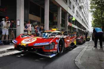 2024-06-08 - 50 FUOCO Antonio (ita), MOLINA Miguel (spa), NIELSEN Nicklas (dnk), Ferrari AF Corse, Ferrari 499P #50, Hypercar, FIA WEC, ambiance during the Scrutineering of the 2024 24 Hours of Le Mans, 4th round of the 2024 FIA World Endurance Championship, on the Place de la République, from June 7 to 8, 2024 in Le Mans, France - 24 HEURES DU MANS 2024 - SCRUTINEERING - ENDURANCE - MOTORS