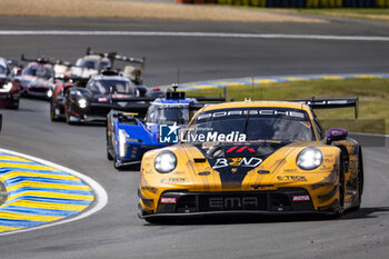 2024-06-09 - 91 LIETZ Richard (aut), SCHURING Morris (nld), SHAHIN Yasser (aus), Manthey EMA, Porsche 911 GT3 R #91, LM GT3, FIA WEC, action during the Free Practice 1 - Test Day of the 2024 24 Hours of Le Mans, 4th round of the 2024 FIA World Endurance Championship, on the Circuit des 24 Heures du Mans, on June 9, 2024 in Le Mans, France - 24 HEURES DU MANS 2024 - FREE PRACTICE 1 - TEST DAY - ENDURANCE - MOTORS