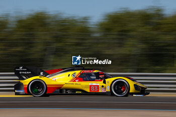2024-06-09 - 83 KUBICA Robert (pol), SHWARTZMAN Robert (isr), YE Yifei (chn), AF Corse, Ferrari 499P #83, Hypercar, FIA WEC, action during the Free Practice 1 - Test Day of the 2024 24 Hours of Le Mans, 4th round of the 2024 FIA World Endurance Championship, on the Circuit des 24 Heures du Mans, on June 9, 2024 in Le Mans, France - 24 HEURES DU MANS 2024 - FREE PRACTICE 1 - TEST DAY - ENDURANCE - MOTORS