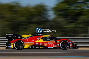 2024-06-09 - 51 PIER GUIDI Alessandro (ita), CALADO James (gbr), GIOVINAZZI Antonio (ita), Ferrari AF Corse, Ferrari 499P #51, Hypercar, FIA WEC, action during the Free Practice 1 - Test Day of the 2024 24 Hours of Le Mans, 4th round of the 2024 FIA World Endurance Championship, on the Circuit des 24 Heures du Mans, on June 9, 2024 in Le Mans, France - 24 HEURES DU MANS 2024 - FREE PRACTICE 1 - TEST DAY - ENDURANCE - MOTORS