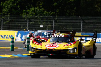 2024-06-09 - 83 KUBICA Robert (pol), SHWARTZMAN Robert (isr), YE Yifei (chn), AF Corse, Ferrari 499P #83, Hypercar, FIA WEC, action during the Free Practice 1 - Test Day of the 2024 24 Hours of Le Mans, 4th round of the 2024 FIA World Endurance Championship, on the Circuit des 24 Heures du Mans, on June 9, 2024 in Le Mans, France - 24 HEURES DU MANS 2024 - FREE PRACTICE 1 - TEST DAY - ENDURANCE - MOTORS
