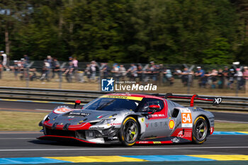 2024-06-09 - 54 FLOHR Thomas (swi), CASTELLACCI Francesco (ita), RIGON Davide (ita), Vista AF Corse, Ferrari 296 GT3 #54, LM GT3, FIA WEC, action during the Free Practice 1 - Test Day of the 2024 24 Hours of Le Mans, 4th round of the 2024 FIA World Endurance Championship, on the Circuit des 24 Heures du Mans, on June 9, 2024 in Le Mans, France - 24 HEURES DU MANS 2024 - FREE PRACTICE 1 - TEST DAY - ENDURANCE - MOTORS