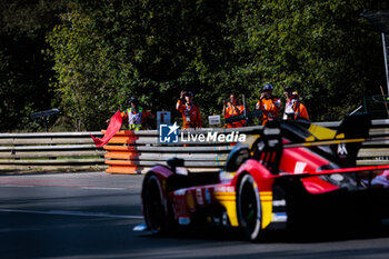 2024-06-09 - Red flag, drapeau 50 FUOCO Antonio (ita), MOLINA Miguel (spa), NIELSEN Nicklas (dnk), Ferrari AF Corse, Ferrari 499P #50, Hypercar, FIA WEC, action during the Free Practice 1 - Test Day of the 2024 24 Hours of Le Mans, 4th round of the 2024 FIA World Endurance Championship, on the Circuit des 24 Heures du Mans, on June 9, 2024 in Le Mans, France - 24 HEURES DU MANS 2024 - FREE PRACTICE 1 - TEST DAY - ENDURANCE - MOTORS