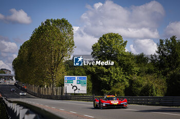 2024-06-09 - 50 FUOCO Antonio (ita), MOLINA Miguel (spa), NIELSEN Nicklas (dnk), Ferrari AF Corse, Ferrari 499P #50, Hypercar, FIA WEC, action during the Free Practice 1 - Test Day of the 2024 24 Hours of Le Mans, 4th round of the 2024 FIA World Endurance Championship, on the Circuit des 24 Heures du Mans, on June 9, 2024 in Le Mans, France - 24 HEURES DU MANS 2024 - FREE PRACTICE 1 - TEST DAY - ENDURANCE - MOTORS