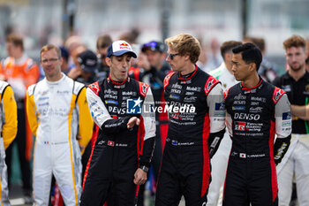 2024-06-11 - BUEMI Sébastien (swi), Toyota Gazoo Racing, Toyota GR010 - Hybrid #08, Hypercar, FIA WEC, portrait, HARTLEY Brendon (nzl), Toyota Gazoo Racing, Toyota GR010 - Hybrid #08, Hypercar, FIA WEC, portrait, HIRAKAWA Ryo (jpn), Toyota Gazoo Racing, Toyota GR010 - Hybrid #08, Hypercar, FIA WEC, portrait during the 2024 24 Hours of Le Mans, 4th round of the 2024 FIA World Endurance Championship, on the Circuit des 24 Heures du Mans, on June 11, 2024 in Le Mans, France - 24 HEURES DU MANS 2024 - TUESDAY - ENDURANCE - MOTORS