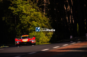 2024-06-12 - 50 FUOCO Antonio (ita), MOLINA Miguel (spa), NIELSEN Nicklas (dnk), Ferrari AF Corse, Ferrari 499P #50, Hypercar, FIA WEC, action during the 2024 24 Hours of Le Mans, 4th round of the 2024 FIA World Endurance Championship, on the Circuit des 24 Heures du Mans, on June 12, 2024 in Le Mans, France - 24 HEURES DU MANS 2024 - WEDNESDAY - ENDURANCE - MOTORS