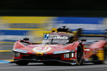 2024-06-12 - 51 PIER GUIDI Alessandro (ita), CALADO James (gbr), GIOVINAZZI Antonio (ita), Ferrari AF Corse, Ferrari 499P #51, Hypercar, FIA WEC, action during the 2024 24 Hours of Le Mans, 4th round of the 2024 FIA World Endurance Championship, on the Circuit des 24 Heures du Mans, on June 12, 2024 in Le Mans, France - 24 HEURES DU MANS 2024 - WEDNESDAY - ENDURANCE - MOTORS