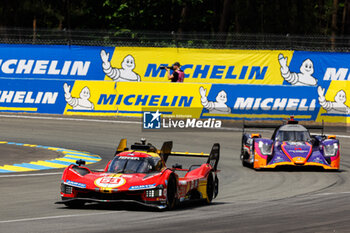 2024-06-12 - 51 PIER GUIDI Alessandro (ita), CALADO James (gbr), GIOVINAZZI Antonio (ita), Ferrari AF Corse, Ferrari 499P #51, Hypercar, FIA WEC, action during the 2024 24 Hours of Le Mans, 4th round of the 2024 FIA World Endurance Championship, on the Circuit des 24 Heures du Mans, on June 12, 2024 in Le Mans, France - 24 HEURES DU MANS 2024 - WEDNESDAY - ENDURANCE - MOTORS