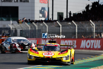 2024-06-12 - 83 KUBICA Robert (pol), SHWARTZMAN Robert (isr), YE Yifei (chn), AF Corse, Ferrari 499P #83, Hypercar, FIA WEC, action during the 2024 24 Hours of Le Mans, 4th round of the 2024 FIA World Endurance Championship, on the Circuit des 24 Heures du Mans, on June 12, 2024 in Le Mans, France - 24 HEURES DU MANS 2024 - WEDNESDAY - ENDURANCE - MOTORS