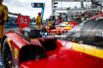 2024-06-12 - 50 FUOCO Antonio (ita), MOLINA Miguel (spa), NIELSEN Nicklas (dnk), Ferrari AF Corse, Ferrari 499P #50, Hypercar, FIA WEC, action during the Wednesday Qualifying session of the 2024 24 Hours of Le Mans, 4th round of the 2024 FIA World Endurance Championship, on the Circuit des 24 Heures du Mans, on June 12, 2024 in Le Mans, France - 24 HEURES DU MANS 2024 - WEDNESDAY - QUALIFYING - ENDURANCE - MOTORS