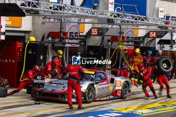 2024-06-12 - 55 HERIAU François (fra), MANN Simon (usa), ROVERA Alessio (ita), Vista AF Corse, Ferrari 296 GT3 #55, LM GT3, FIA WEC, action during the Wednesday Qualifying session of the 2024 24 Hours of Le Mans, 4th round of the 2024 FIA World Endurance Championship, on the Circuit des 24 Heures du Mans, on June 12, 2024 in Le Mans, France - 24 HEURES DU MANS 2024 - WEDNESDAY - QUALIFYING - ENDURANCE - MOTORS