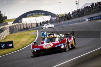 2024-06-12 - 50 FUOCO Antonio (ita), MOLINA Miguel (spa), NIELSEN Nicklas (dnk), Ferrari AF Corse, Ferrari 499P #50, Hypercar, FIA WEC, action during the Wednesday Qualifying session of the 2024 24 Hours of Le Mans, 4th round of the 2024 FIA World Endurance Championship, on the Circuit des 24 Heures du Mans, on June 12, 2024 in Le Mans, France - 24 HEURES DU MANS 2024 - WEDNESDAY - QUALIFYING - ENDURANCE - MOTORS