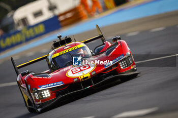 2024-06-12 - 50 FUOCO Antonio (ita), MOLINA Miguel (spa), NIELSEN Nicklas (dnk), Ferrari AF Corse, Ferrari 499P #50, Hypercar, FIA WEC, action during the Wednesday Qualifying session of the 2024 24 Hours of Le Mans, 4th round of the 2024 FIA World Endurance Championship, on the Circuit des 24 Heures du Mans, on June 12, 2024 in Le Mans, France - 24 HEURES DU MANS 2024 - WEDNESDAY - QUALIFYING - ENDURANCE - MOTORS