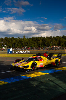 2024-06-12 - 83 KUBICA Robert (pol), SHWARTZMAN Robert (isr), YE Yifei (chn), AF Corse, Ferrari 499P #83, Hypercar, FIA WEC, action during the Wednesday Qualifying session of the 2024 24 Hours of Le Mans, 4th round of the 2024 FIA World Endurance Championship, on the Circuit des 24 Heures du Mans, on June 12, 2024 in Le Mans, France - 24 HEURES DU MANS 2024 - WEDNESDAY - QUALIFYING - ENDURANCE - MOTORS