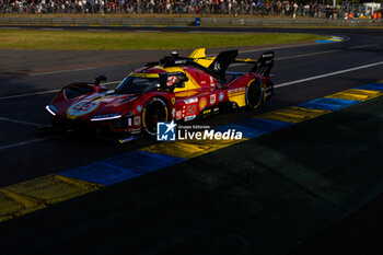 2024-06-12 - 50 FUOCO Antonio (ita), MOLINA Miguel (spa), NIELSEN Nicklas (dnk), Ferrari AF Corse, Ferrari 499P #50, Hypercar, FIA WEC, action during the Wednesday Qualifying session of the 2024 24 Hours of Le Mans, 4th round of the 2024 FIA World Endurance Championship, on the Circuit des 24 Heures du Mans, on June 12, 2024 in Le Mans, France - 24 HEURES DU MANS 2024 - WEDNESDAY - QUALIFYING - ENDURANCE - MOTORS