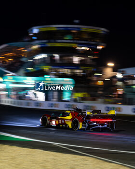 2024-06-12 - 51 PIER GUIDI Alessandro (ita), CALADO James (gbr), GIOVINAZZI Antonio (ita), Ferrari AF Corse, Ferrari 499P #51, Hypercar, FIA WEC, action during the Free Practice 2 of the 2024 24 Hours of Le Mans, 4th round of the 2024 FIA World Endurance Championship, on the Circuit des 24 Heures du Mans, on June 12, 2024 in Le Mans, France - 24 HEURES DU MANS 2024 - WEDNESDAY - FREE PRACTICE 2 - ENDURANCE - MOTORS