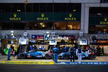 2024-06-12 - 36 VAXIVIERE Matthieu (fra), SCHUMACHER Mick (ger), LAPIERRE Nicolas (fra), Alpine Endurance Team, Alpine A424 #36, Hypercar, FIA WEC, action 35 MILESI Charles (fra), HABSBURG-Lothringen Ferdinand (aut), CHATIN Paul-Loup (fra), Alpine Endurance Team #35, Alpine A424, Hypercar, FIA WEC, action during the Free Practice 2 of the 2024 24 Hours of Le Mans, 4th round of the 2024 FIA World Endurance Championship, on the Circuit des 24 Heures du Mans, on June 12, 2024 in Le Mans, France - 24 HEURES DU MANS 2024 - WEDNESDAY - FREE PRACTICE 2 - ENDURANCE - MOTORS