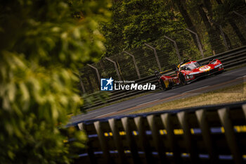 2024-06-13 - 51 PIER GUIDI Alessandro (ita), CALADO James (gbr), GIOVINAZZI Antonio (ita), Ferrari AF Corse, Ferrari 499P #51, Hypercar, FIA WEC, action during the 2024 24 Hours of Le Mans, 4th round of the 2024 FIA World Endurance Championship, on the Circuit des 24 Heures du Mans, on June 13, 2024 in Le Mans, France - 24 HEURES DU MANS 2024 - THURSDAY - ENDURANCE - MOTORS