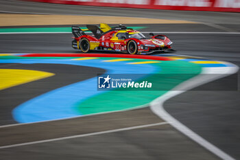 2024-06-13 - 50 FUOCO Antonio (ita), MOLINA Miguel (spa), NIELSEN Nicklas (dnk), Ferrari AF Corse, Ferrari 499P #50, Hypercar, FIA WEC, action during the 2024 24 Hours of Le Mans, 4th round of the 2024 FIA World Endurance Championship, on the Circuit des 24 Heures du Mans, on June 13, 2024 in Le Mans, France - 24 HEURES DU MANS 2024 - THURSDAY - ENDURANCE - MOTORS