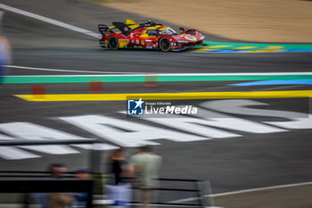 2024-06-13 - 50 FUOCO Antonio (ita), MOLINA Miguel (spa), NIELSEN Nicklas (dnk), Ferrari AF Corse, Ferrari 499P #50, Hypercar, FIA WEC, action during the 2024 24 Hours of Le Mans, 4th round of the 2024 FIA World Endurance Championship, on the Circuit des 24 Heures du Mans, on June 13, 2024 in Le Mans, France - 24 HEURES DU MANS 2024 - THURSDAY - ENDURANCE - MOTORS