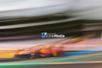 2024-06-13 - 50 FUOCO Antonio (ita), MOLINA Miguel (spa), NIELSEN Nicklas (dnk), Ferrari AF Corse, Ferrari 499P #50, Hypercar, FIA WEC, action during the 2024 24 Hours of Le Mans, 4th round of the 2024 FIA World Endurance Championship, on the Circuit des 24 Heures du Mans, on June 13, 2024 in Le Mans, France - 24 HEURES DU MANS 2024 - THURSDAY - ENDURANCE - MOTORS