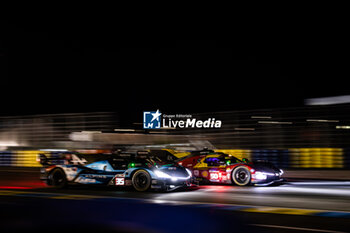 2024-06-13 - 35 MILESI Charles (fra), HABSBURG-Lothringen Ferdinand (aut), CHATIN Paul-Loup (fra), Alpine Endurance Team #35, Alpine A424, Hypercar, FIA WEC, action 50 FUOCO Antonio (ita), MOLINA Miguel (spa), NIELSEN Nicklas (dnk), Ferrari AF Corse, Ferrari 499P #50, Hypercar, FIA WEC, action during the 2024 24 Hours of Le Mans, 4th round of the 2024 FIA World Endurance Championship, on the Circuit des 24 Heures du Mans, on June 13, 2024 in Le Mans, France - 24 HEURES DU MANS 2024 - THURSDAY - ENDURANCE - MOTORS