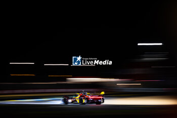 2024-06-13 - 51 PIER GUIDI Alessandro (ita), CALADO James (gbr), GIOVINAZZI Antonio (ita), Ferrari AF Corse, Ferrari 499P #51, Hypercar, FIA WEC, action during the 2024 24 Hours of Le Mans, 4th round of the 2024 FIA World Endurance Championship, on the Circuit des 24 Heures du Mans, on June 13, 2024 in Le Mans, France - 24 HEURES DU MANS 2024 - THURSDAY - ENDURANCE - MOTORS