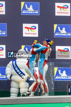 2024-06-13 - Podium, FERNANDEZ-LASER Felipe (ger), Rinaldi Racing, Ligier JS P320 - Nissan, LMP3, #71, portrait, AUST Stefan (ges), Rinaldi Racing, Ligier JS P320 - Nissan, LMP3, #71, portrait during the Road to Le Mans 2024, 3rd round of the 2024 Michelin Le Mans Cup, on the Circuit des 24 Heures du Mans, from June 12 to 15, 2024 in Le Mans, France - AUTO - ROAD TO LE MANS 2024 - ENDURANCE - MOTORS