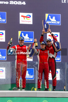 2024-06-13 - Podium, JOUSSET Frédéric (fra), Kessel Racing, Ferrari 296 GT3, GT3, #12, portrait, FUMANELLI David Cleto (ita), Kessel Racing, Ferrari 296 GT3, GT3, #12, portrait during the Road to Le Mans 2024, 3rd round of the 2024 Michelin Le Mans Cup, on the Circuit des 24 Heures du Mans, from June 12 to 15, 2024 in Le Mans, France - AUTO - ROAD TO LE MANS 2024 - ENDURANCE - MOTORS