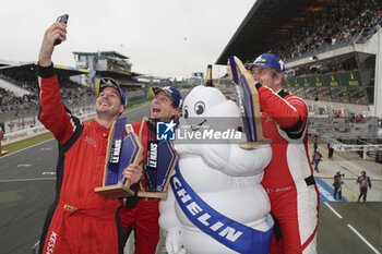 2024-06-13 - 12 JOUSSET Frédéric (fra), FUMANELLI David Cleto (ita), Kessel Racing, Ferrari 296 GT3, GT3, #12, portrait podium Race 1 during the Road to Le Mans 2024, 3rd round of the 2024 Michelin Le Mans Cup, on the Circuit des 24 Heures du Mans, from June 12 to 15, 2024 in Le Mans, France - AUTO - ROAD TO LE MANS 2024 - ENDURANCE - MOTORS